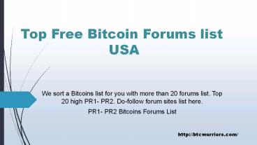 Top Free Bitcoin Forums USA