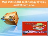 MAT 209 NERD Technology levels / mat209nerd.com