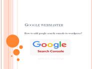 how to add google search console to wordpress.