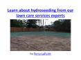 Learn about hydroseeding from our lawn care services experts PowerPoint PPT Presentation