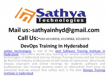 Devops training institutes in hyderabad