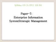 Syllabus Of CA IPCC EIS-SM