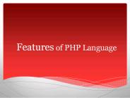 Features of PHP Language
