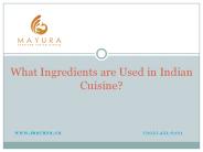 What Ingredients Are Used In Indian Cuisine?