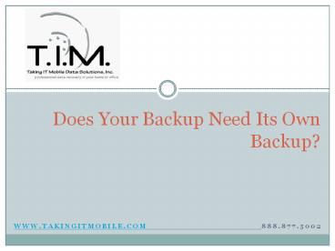 Does Your Backup Need Its Own Backup?