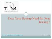 Does Your Backup Need Its Own Backup?