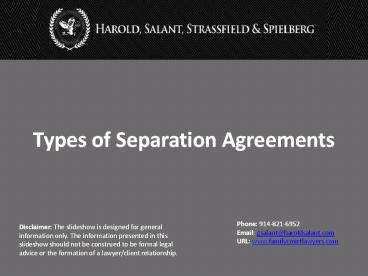 Types of Separation Agreements