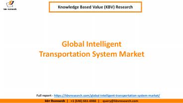 Intelligent Transport Systems Market Growth