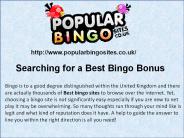 Searching for a Best Bingo Bonus