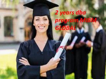 2 years dba postgraduate programs in India