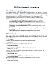IBM UNICA Campaign Management