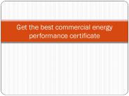 Get the best commercial energy performance certificate
