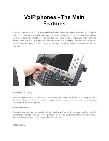 VoIP phones - The Main Features
