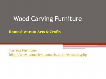 Wood Carving Furniture