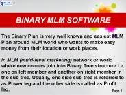 Binary Online MLM, MLM Company, Binary MLM Calculator, Binary Network Marketing