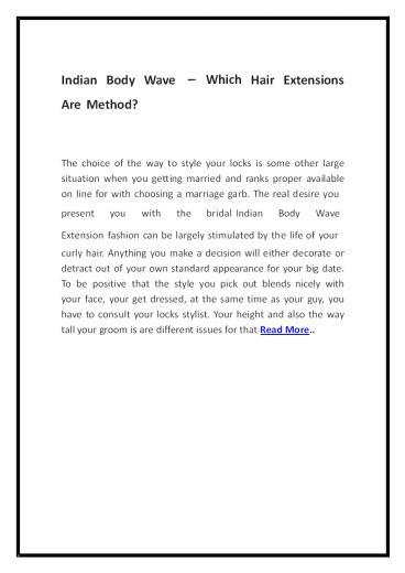 Indian Body Wave – Which Hair Extensions Are Method?