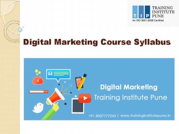 Digital Marketing Training  Syllabus