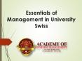 Essentials of Management in University Swiss PowerPoint PPT Presentation
