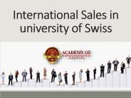 International Sales in university of Swiss