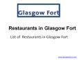 Restaurants in Glasgow Fort (1) PowerPoint PPT Presentation