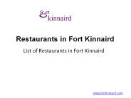 Restaurants in Fort Kinnaird