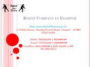 Event Company in Udaipur