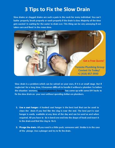 3 Tips to Fix the Slow Drain