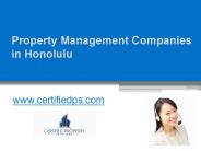 Property Management Companies in Honolulu - www.certifiedps.com