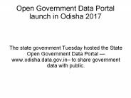 Open government data portal launch in Odisha