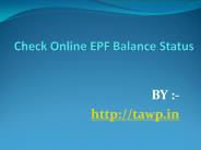 Check online EPF balance status