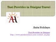Taxi Provider in Udaipur Travel