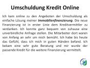 Umschuldung Kredit Online