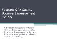Features Of A Quality Document Management System