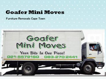 Furniture Removals Cape Town