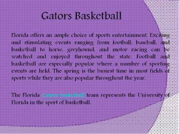 Gators basketball