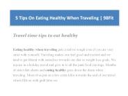 5 Tips On Eating Healthy When Traveling | 98Fit