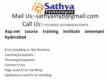 Asp.net course training institute ameerpet hyderabad