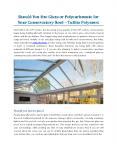 Should You Use Glass Or Polycarbonate For Your Conservatory Roof - Tuflite Polymers PowerPoint PPT Presentation