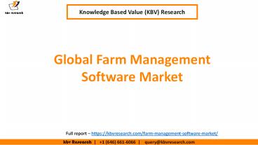 Global Farm Management Software Market Segmentation