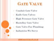Gate Valve - Conduit Gate Valve Manufacturer, India
