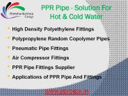 PPR Pipe - Solution For Hot & Cold Water