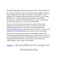 Email Marketing: What the Experts Have To Say About It