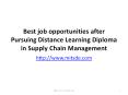 Best job opportunities after Pursuing Distance Learning Diploma in Supply Chain Management | Distance MBA PowerPoint PPT Presentation