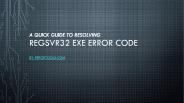 Fix Windows regsrv32.exe Error