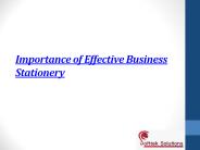 Importance of effective business stationery