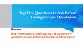 Top Five Questions to Ask Before Hiring Laravel Developers PowerPoint PPT Presentation