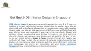 Get Best HDB Interior Design in Singapore