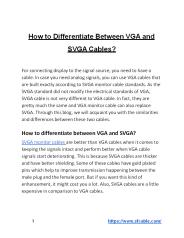 How to differentiate between VGA and SVGA Cables