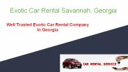 Exotic Car Rental Savannah, Georgia