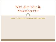 Why visit India in November’17?